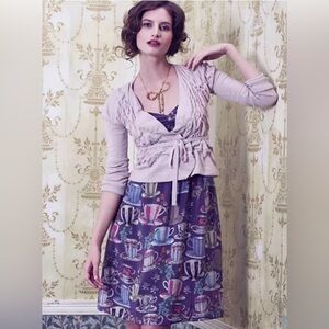Anthropologie Floreat Cream & Sugar Teacup Dress - Size 2